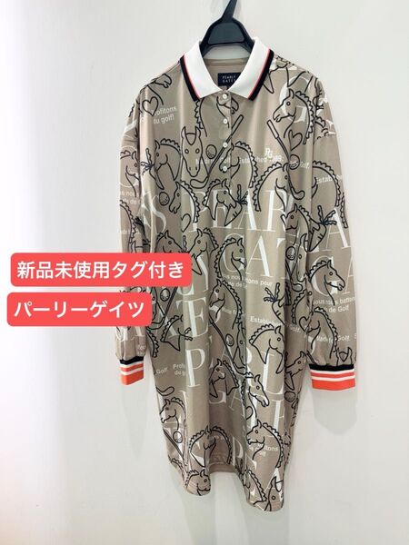【新品未使用タグ付き】パーリーゲイツ ストレッチタックジャガード ポロワンピース 2サイズ