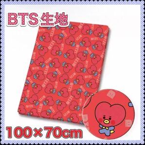 BTS bt21 綿ポリ生地 100cm×70cm テテ TATA タタ V テヒョン