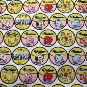 BTS bt21 綿ポリ生地 100cm×140cm Butter柄