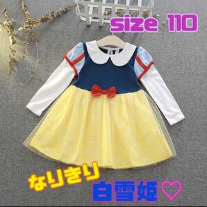 キッズ コスプレ ドレス なりきりディズニー プリンセス 白雪姫 お姫様ごっこ お姫様 ディズニー 人気 可愛い コスプレ 110