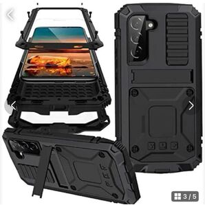 プロテクター付き耐衝撃アルミニウムブラック、Galaxy S23用