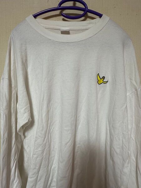 マークゴンザレス 長袖Tシャツ ワンポイント刺繍 ホワイト