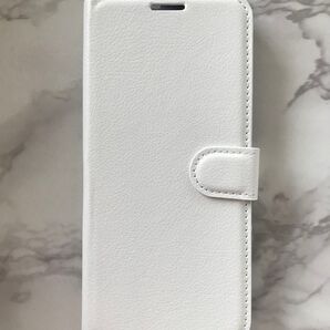OPPO A73 ホワイト 白 シンプルレザー手帳型ケース