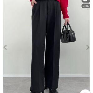 Re:EDIT 裏微起毛 ツータックワイドパンツ レディース