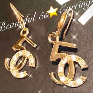 ★StyLishN°5c☆GlaM-Glitter☆GoLDピアス☆煌くレアチャーム/ハイクオリティ/人気/イヤリング有/残り数点