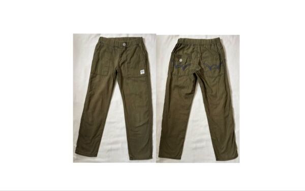 エドウィン フォー キッズ EDWIN for KIDS リネン麻混 ブルーステッチ ストレートパンツ カラーパンツ 薄手