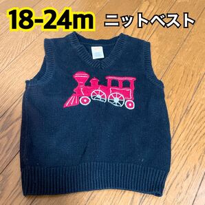 80 90 ニットベスト 汽車 機関車 電車 ジンボリー Gymboree