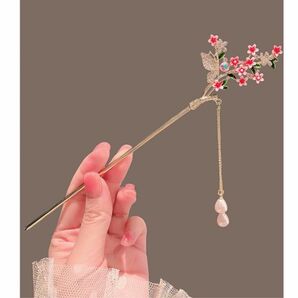 簪ヘアアクセサリーレディース人気和風中華小花柄大人可愛いひかえめビジューキラキラ かんざし 髪飾り 和装 梅花