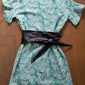 INDEXインデックス ペイズリー柄 フリル袖 ワンピース チュニック M 半袖 ラッフルスリーブ 変わり袖 ワールド 送料無料 匿名配送 春物