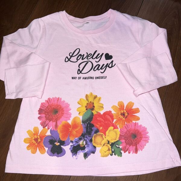 女の子 長袖Tシャツ ピンク 花柄 Lovely Days