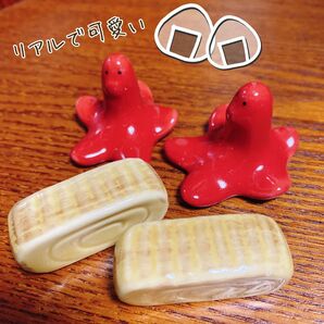 箸置き タコさんウインナー たまご焼き 4点 お弁当 ピクニック オブジェ キャラ弁グッズ 昭和レトロ ナチュラルキッチン