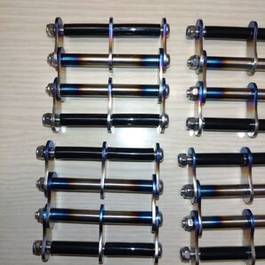 ニックス等に チタン製チェーンプレート、パイプ グラデーションカラー廉価版 L64×5個