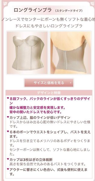 本日値下中!結婚式【美品】ビアンジュ BEEARNJYU ブライダルインナー ロングラインブラ