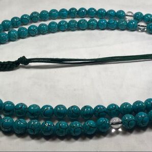 美品 数珠トルコ石念珠、数珠曹洞宗 白水晶仕立て108念珠になります。