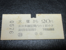 ★国鉄乗車券・硬券『昭和42年7月27日・大塚・20円区間・地図式乗車券』キップ切符・レトロ・アンティーク・レアコレクション★ＪＮＲ291_画像3