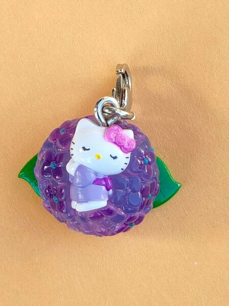 ★レア★未使用品★箱根限定 紫陽花 あじさいファスナーマスコット 根付け★ご当地キティ 2007年 sanrio 紫 花 おねんね
