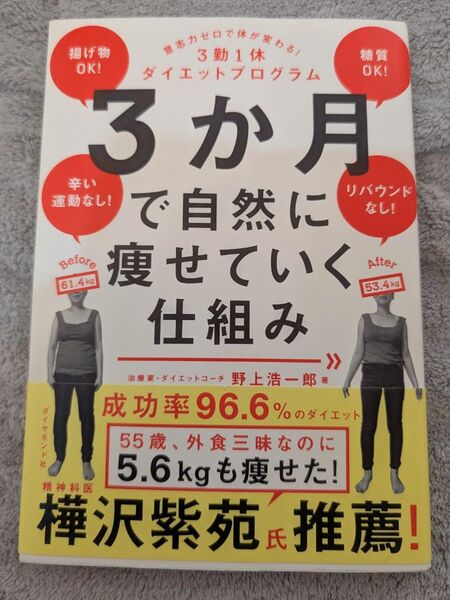 【商品No.8】「意志力ゼロで体が変わる!3勤1休ダイエットプログラム 3か月で自然に痩せていく仕組み」野上浩一郎