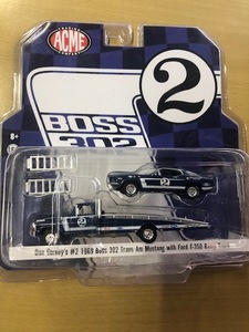 Dan Gurney #2 1969 Boss Mustang with Ford F-350 Ramp Truck ダイキャストカー