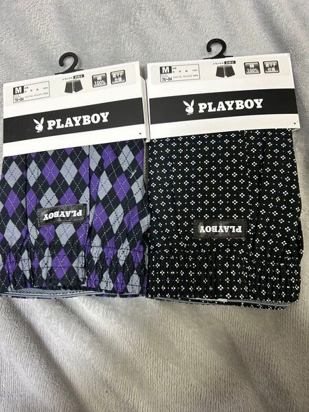 メンズトランクス M PLAYBOY トランクス 新品未使用、タグ付きです。綿100 下着 パンツ 前開き 2枚