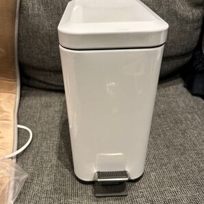 Homie ソフトクローズ四角形ゴミ箱 5L スリム ホワイト