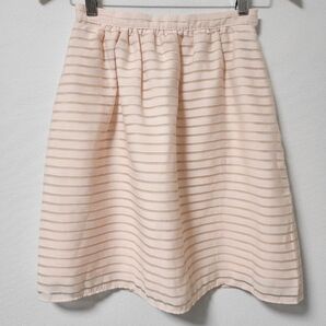 【美品】Riccimie NEW YORK◆ひざ丈 フレアスカート ボーダー柄