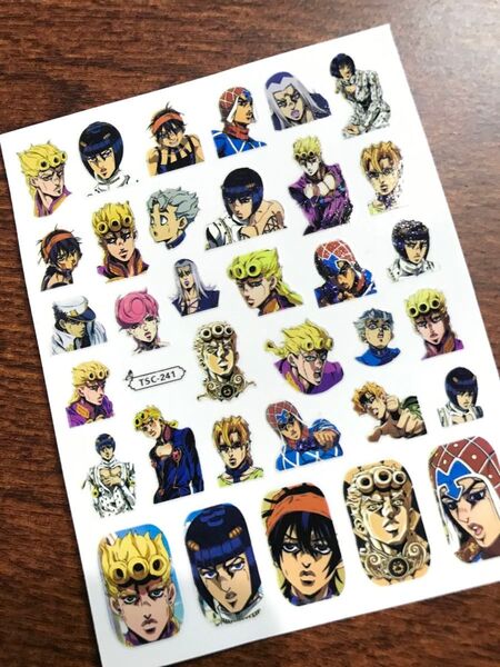 ネイルシール 241 ジョジョ 6部 黄金の風 コスプレ コミケ ブチャラティ ジョルノ ミスタ ナランチャ アバッキオ フーゴ