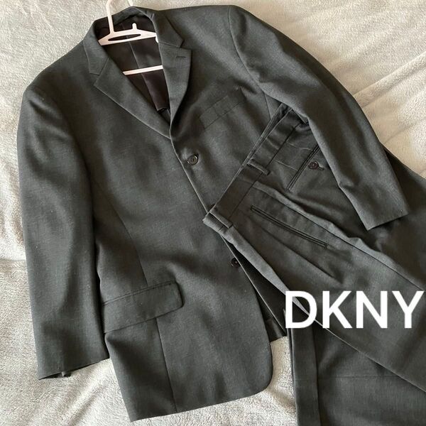 DKNY ダナ・キャラン ダークグレー スーツ上下 上42 下34