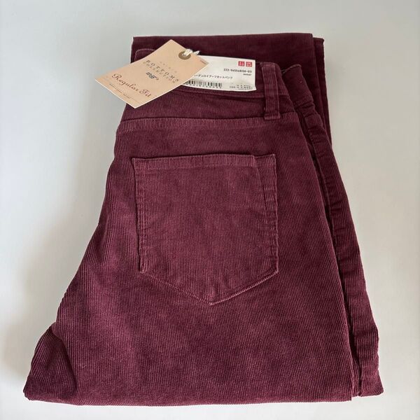 UNIQLO ストレッチコーデュロイブーツカットパンツ ワイン 22インチ(56cm) カラーパンツ