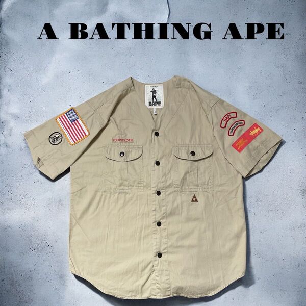 *A BATHING APE*初期90‘〜00’ ミリタリーノーカラーシャツ