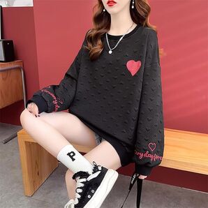 トレーナー レディース ゆったり パーカー クルーネック スウェット