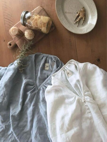 未使用 lifestyle fika 作家さん ハンドメイド ナチュラル リネン ワンピース