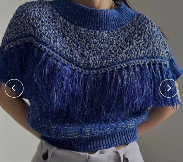 【美品】AMERI TASSEL COMPACT KNIT TOP