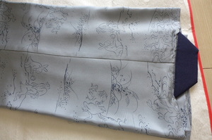  new goods prompt decision long kimono-like garment birds and wild animals .. how ... not color tone blue ..... gray 