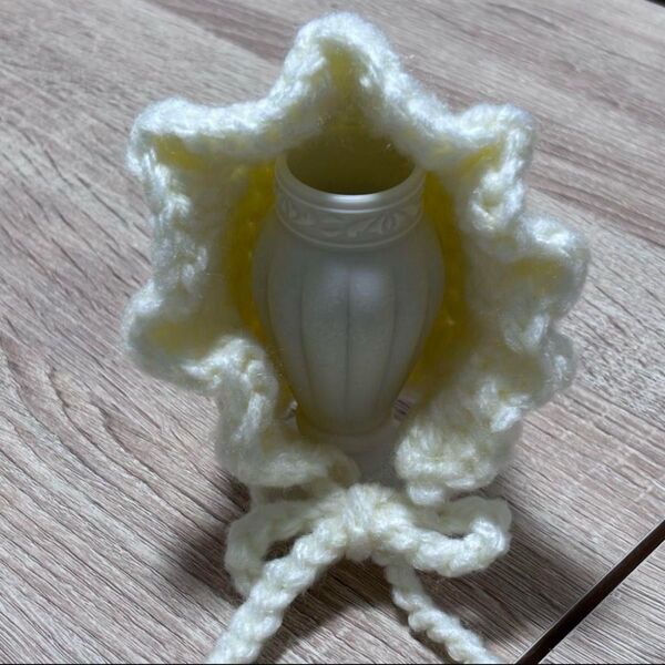ぬいぐるみ用 バブ帽子 ちびぐるみサイズ ハンドメイド 編み物 ぬい帽子