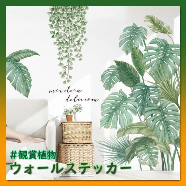 ウォールステッカー 観葉植物 がせるシール インテリア雑貨 模様替え