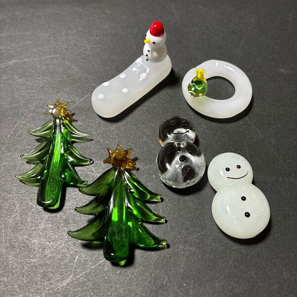 箸置き 箸置 はしおき ガラス箸置き 硝子箸置き クリスマス もみの木 雪だるま ツリー 23