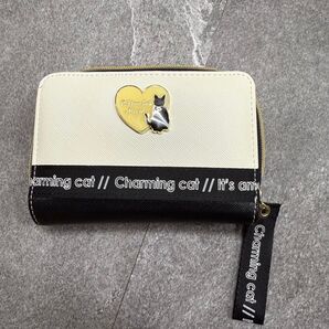 リボンキャット 財布 二つ折り財布 チャーム付き