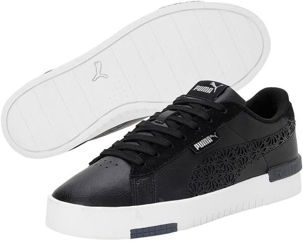 PUMA 両サイド花柄模様!可愛いスニーカー レディース 23.5cm ブラック 黒 試し履きのみ