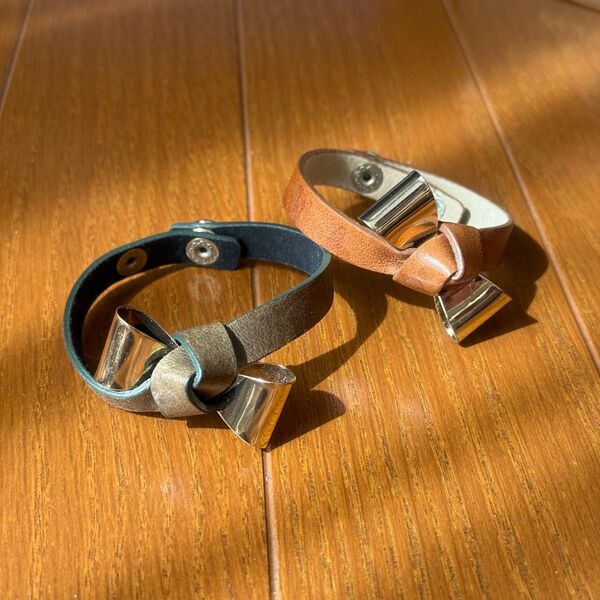 りぼん ブレスレット バングル レザーベルト