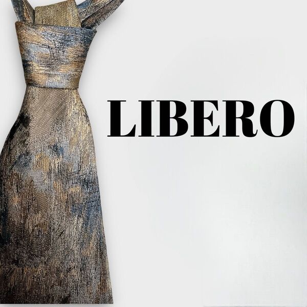 LIBERO リベロ コンクリート柄 ブランドネクタイ 総柄 メンズネクタイ 高級シルク マーブル グラデーション