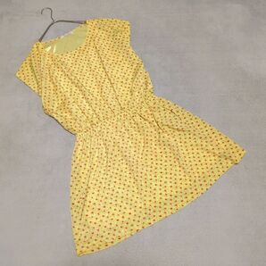 【Urban Research】アーバンリサーチ(F)フレアワンピース 総柄 小花柄 イエロー ミニ フレア