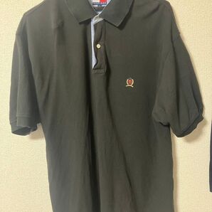 (フラッグタグ85〜90s)TOMMY HILFIGER ブラック ポロシャツ