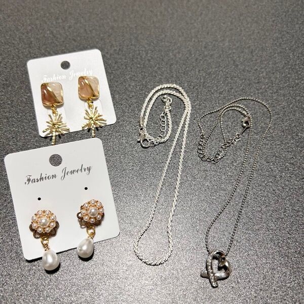 ピアス2点 ネックレス2点 レディース