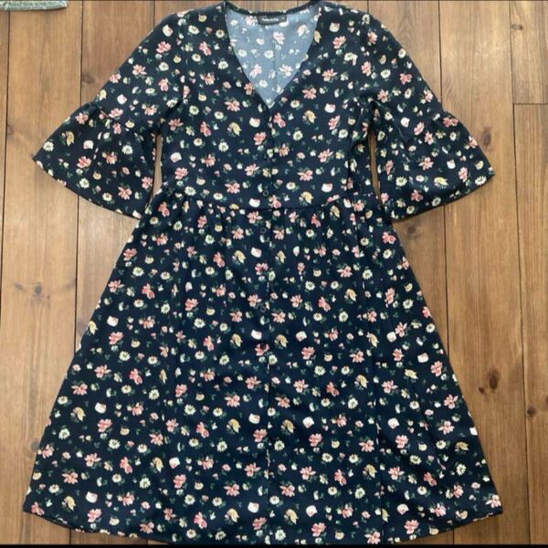 ハローキティ ワンピース チュニック 花柄 ワンピース 花柄