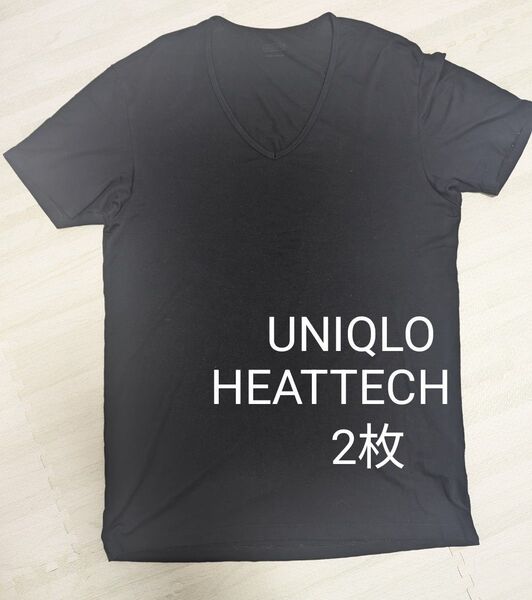 UNIQLO HEATTECH ブラックVネックLサイズ 2枚