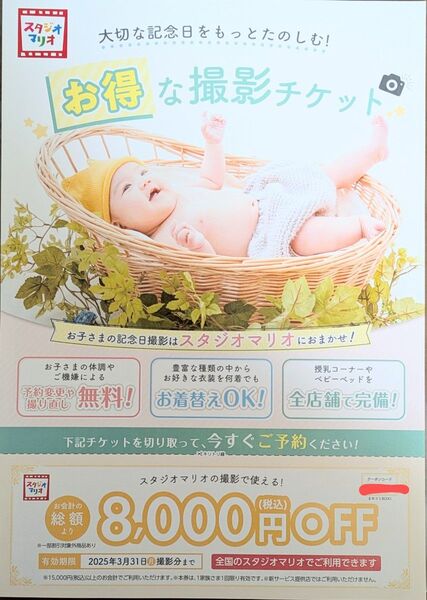 スタジオマリオ 8,000円割引クーポン
