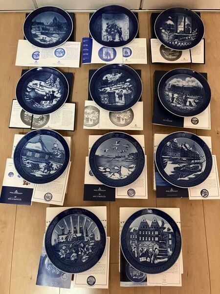 ロイヤルコペンハーゲン ROYAL イヤープレート COPENHAGEN まとめ 1999〜2009 箱 説明書 飾り皿