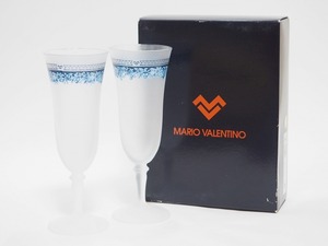 B0062 MARIO VALENTINO フルッティ ペア ピルスナー 箱付 ☆ ガラス 硝子 GLASS 酒器 グラス 2個 セット ビール シャンパン ワイン 良品