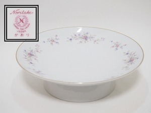 B0081 Noritake かおり コンポート ☆ 直径24㎝ 皿 大皿 盛り皿 盛皿 高台皿 盛器 盛り器 鉢 菓子器 ノリタケ 則武 レトロ 欠け割れ無し