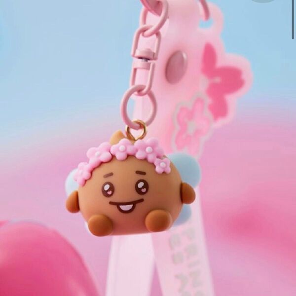 BT21 ベビーフィギュア付きキーリング Spring fairy SHOOKY シュキ 春 さくら 妖精 羽 キーホルダー